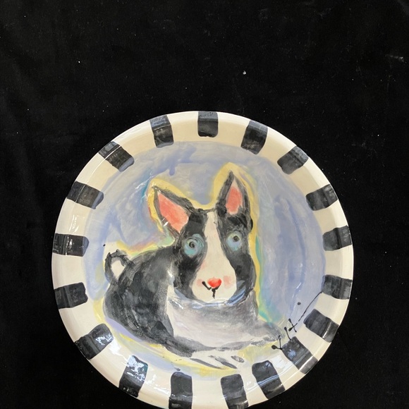 Handmade Deep Bowl” Bunny”“ 8x4” Original Design Pottery - Picture 3 of 8